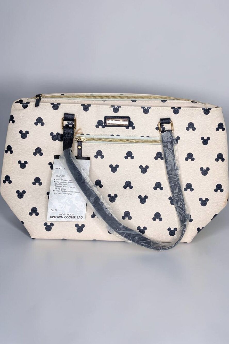 NWT Disney Picnic Time Mickey Mouse Uptown Vegan Leather Insulated Cooler Tote